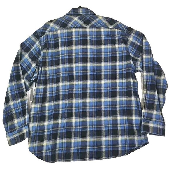 Old Navy ~Men's Size XXL~ Blue/Yellow Plaid Flannel Shirt 100% Cotton NWT. - Picture 6 of 9